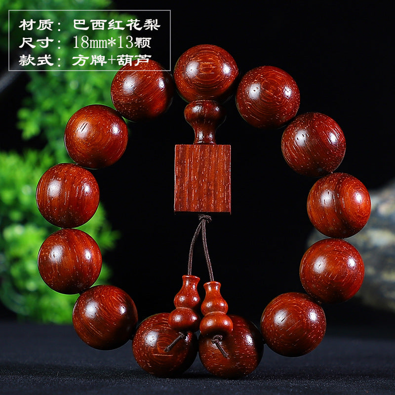 Brazil red sandalwood bracelet 2.0 safflower pear bracelet men's and women's lovers jewelry wooden play mahogany beads manufacturers