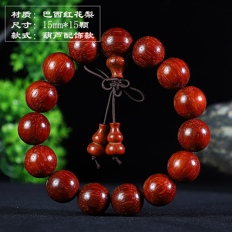 Brazil red sandalwood bracelet 2.0 safflower pear bracelet men's and women's lovers jewelry wooden play mahogany beads manufacturers