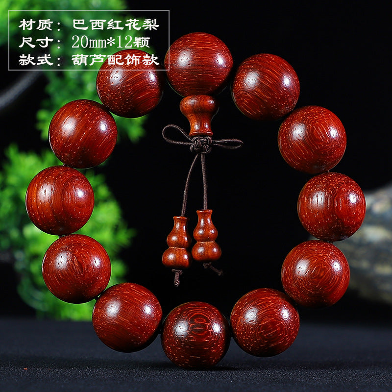 Brazil red sandalwood bracelet 2.0 safflower pear bracelet men's and women's lovers jewelry wooden play mahogany beads manufacturers