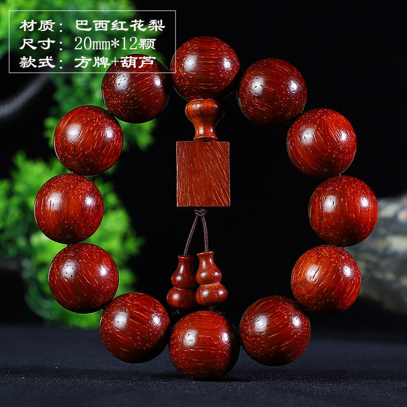 Brazil red sandalwood bracelet 2.0 safflower pear bracelet men's and women's lovers jewelry wooden play mahogany beads manufacturers