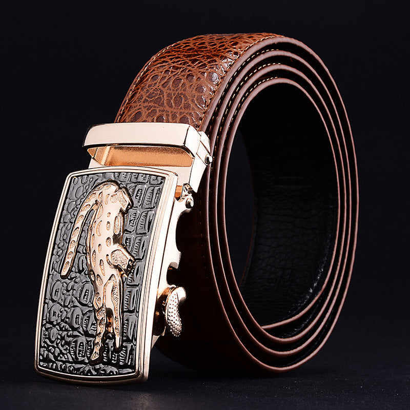 Men's Genuine Leather Belt Crocodile Pattern Belt Men's Belt Wholesale Automatic Buckle Belt Micro Factory Spot
