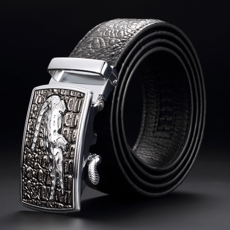 Men's Genuine Leather Belt Crocodile Pattern Belt Men's Belt Wholesale Automatic Buckle Belt Micro Factory Spot