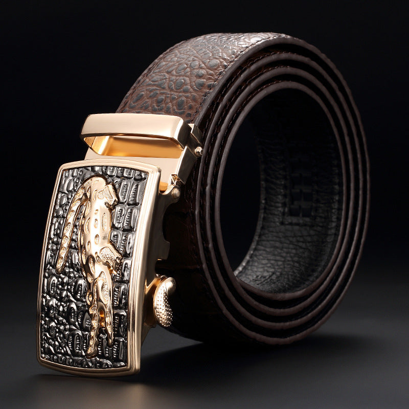 Men's Genuine Leather Belt Crocodile Pattern Belt Men's Belt Wholesale Automatic Buckle Belt Micro Factory Spot