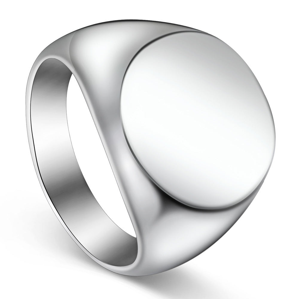 Fashion simple gold smooth round head men's finger wrench European and American domineering men's titanium steel ring all-match men's jewelry