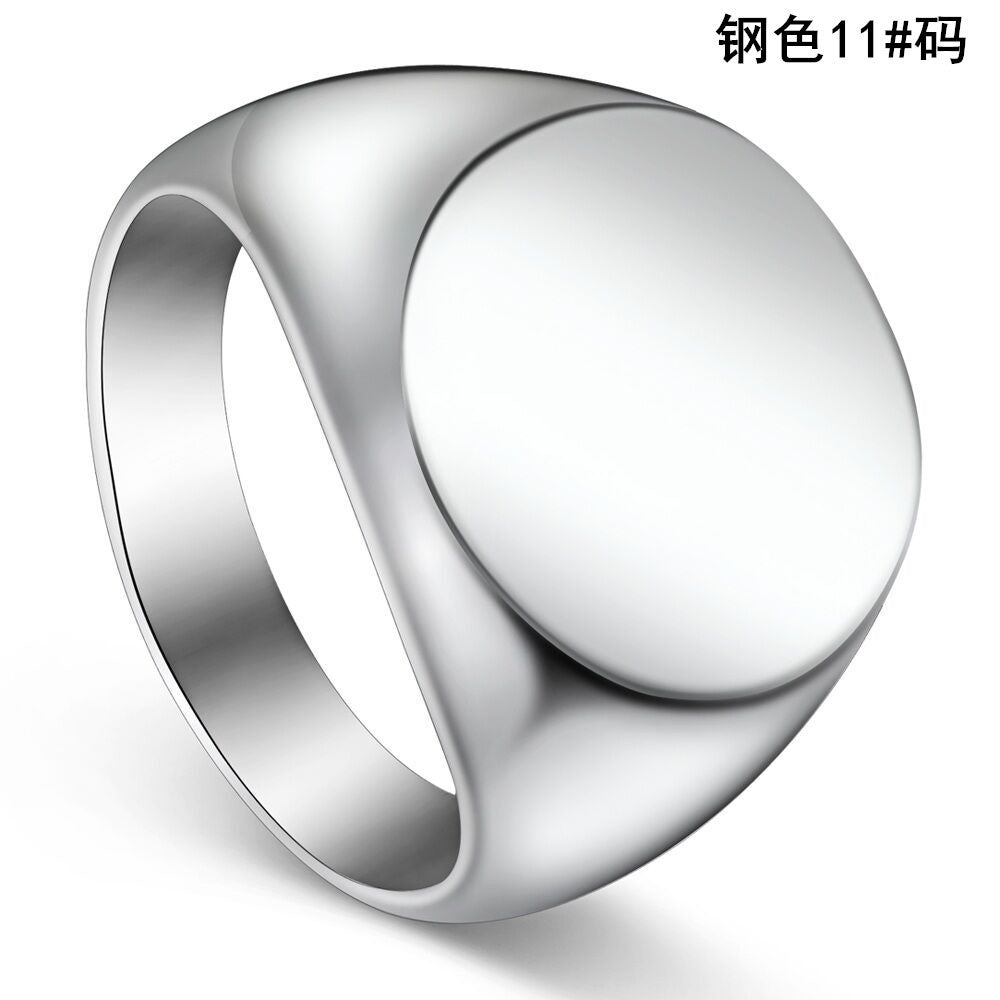 Fashion simple gold smooth round head men's finger wrench European and American domineering men's titanium steel ring all-match men's jewelry