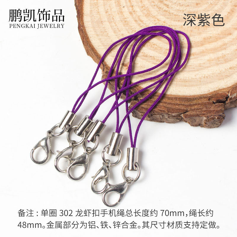 diy accessories lobster clasp mobile phone rope colorful lanyard handmade pendant rope mobile phone chain pendant rope hand rope