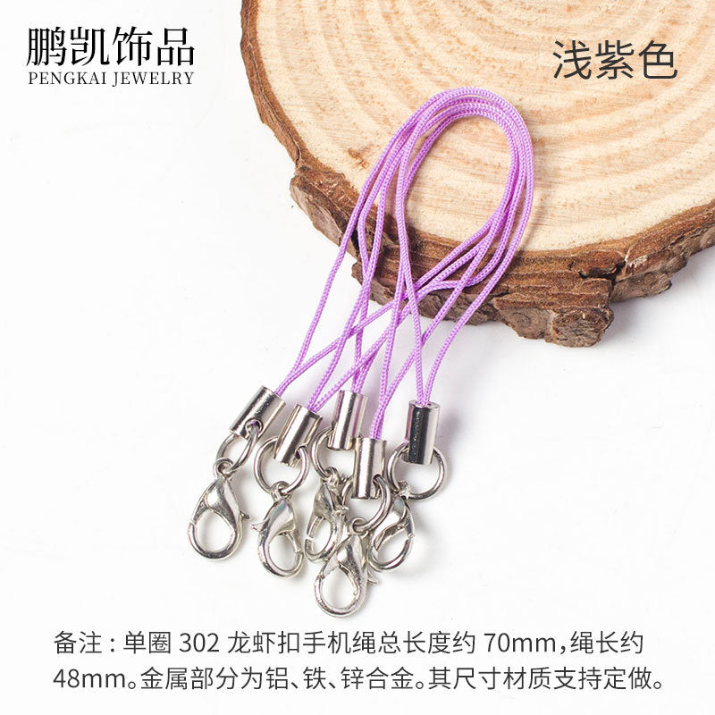 diy accessories lobster clasp mobile phone rope colorful lanyard handmade pendant rope mobile phone chain pendant rope hand rope