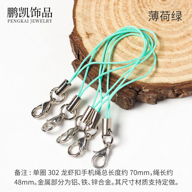 diy accessories lobster clasp mobile phone rope colorful lanyard handmade pendant rope mobile phone chain pendant rope hand rope