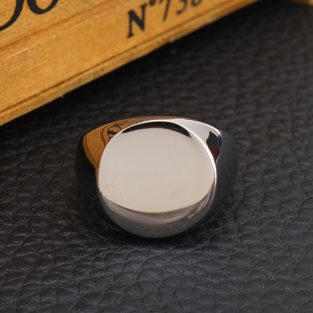 Fashion simple gold smooth round head men's finger wrench European and American domineering men's titanium steel ring all-match men's jewelry