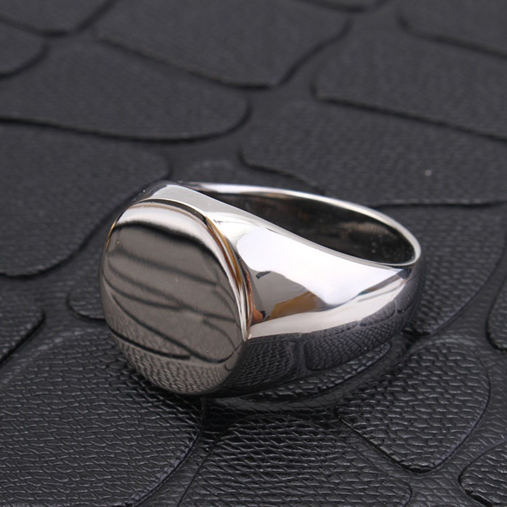 Fashion simple gold smooth round head men's finger wrench European and American domineering men's titanium steel ring all-match men's jewelry