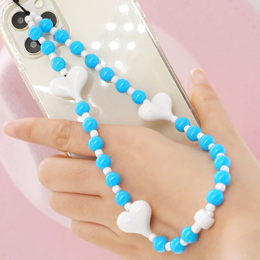 Factory direct supply handmade beaded mobile phone lanyard bluetooth speaker lanyard flashlight fan selfie stick U disk sling