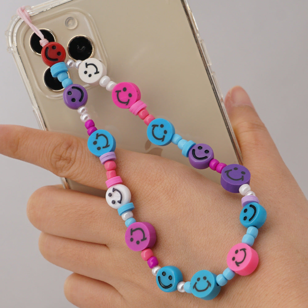Factory direct supply handmade beaded mobile phone lanyard bluetooth speaker lanyard flashlight fan selfie stick U disk sling