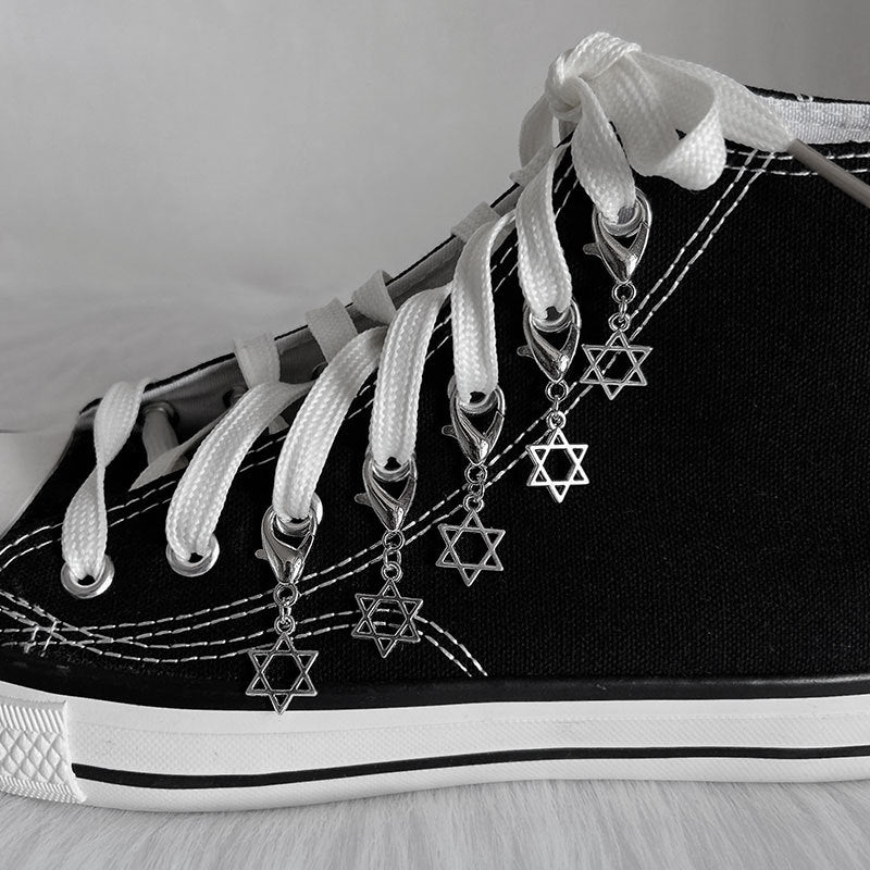 Personalized Clover Shoe Pendant Metal Punk Star Shoe Buckle Accessories Design Jewelry Wholesale Trendy Jewelry