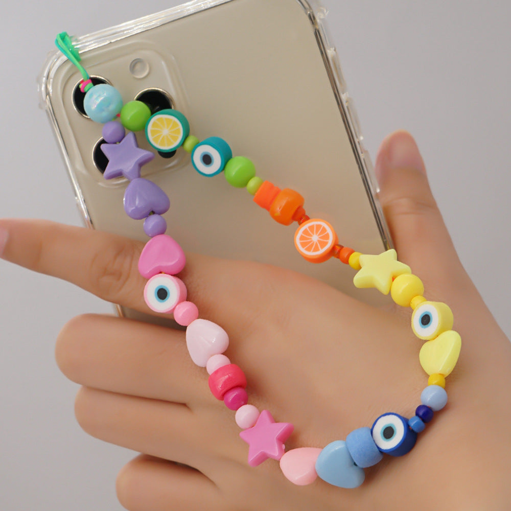 Factory direct supply handmade beaded mobile phone lanyard bluetooth speaker lanyard flashlight fan selfie stick U disk sling