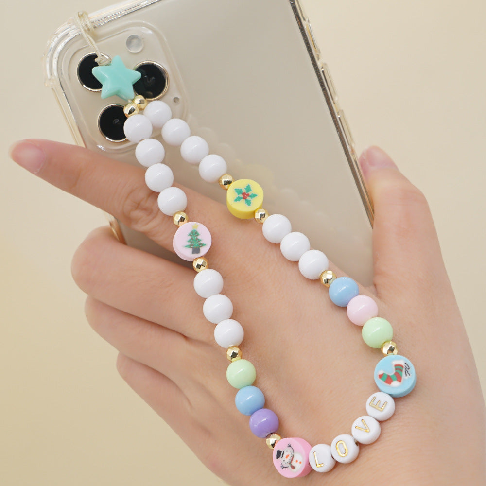 Factory direct supply handmade beaded mobile phone lanyard bluetooth speaker lanyard flashlight fan selfie stick U disk sling