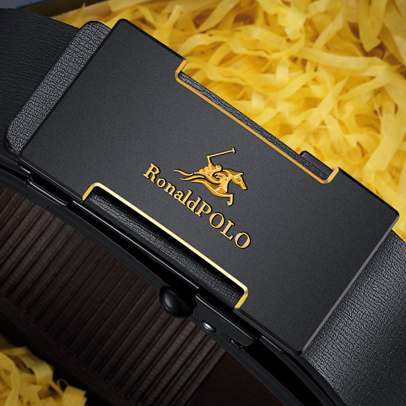 Boston Paul new vintage cowhide belt automatic buckle leather belt men's all-match casual pants belt wholesale