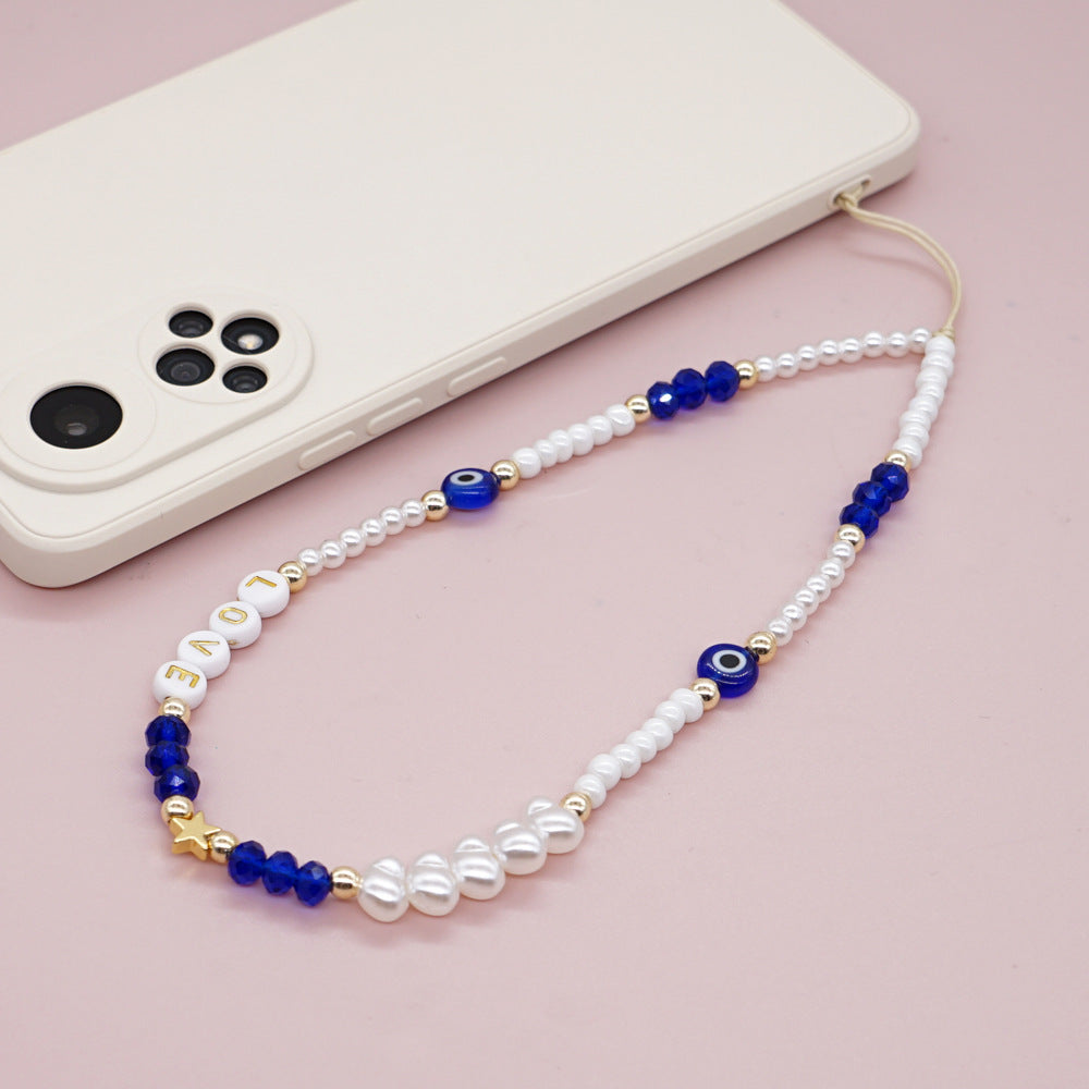 Factory direct supply handmade beaded mobile phone lanyard bluetooth speaker lanyard flashlight fan selfie stick U disk sling