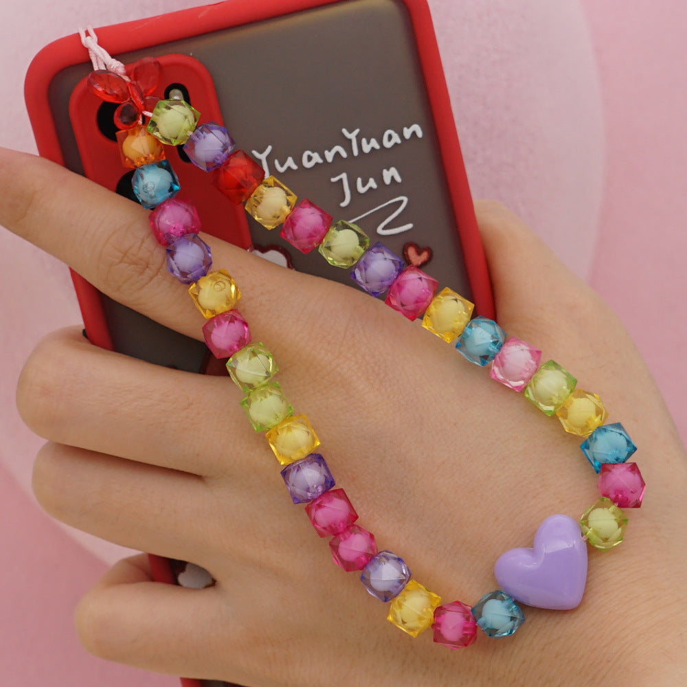 Factory direct supply handmade beaded mobile phone lanyard bluetooth speaker lanyard flashlight fan selfie stick U disk sling