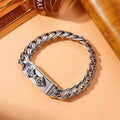 New Retro Vajra Cuban Bracelet Men's Old Thailand Fashion Silver Bracelet Trend Accessories Factory Outlet