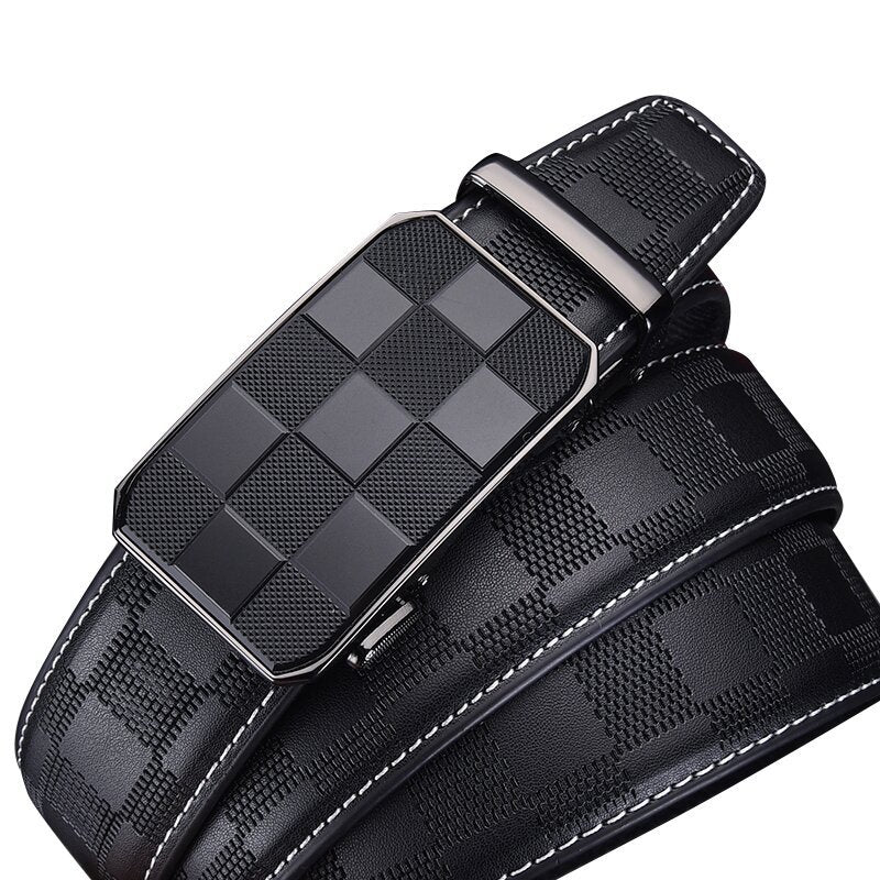 Belt Men's High-end Genuine Leather Automatic Buckle Top Layer Cowhide Belt Men's High-end Casual Pants with Cross-border in stock