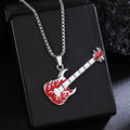 New Guitar Pendant Necklace for Men, Colorful Oil-Drip Alloy Instrument Stainless Steel Pendant DIY Jewelry Accessories for Women