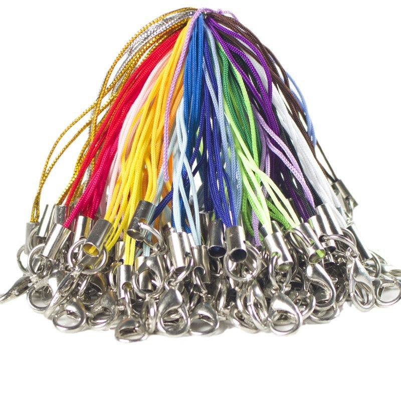 diy accessories lobster clasp mobile phone rope colorful lanyard handmade pendant rope mobile phone chain pendant rope hand rope
