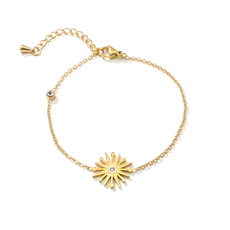 Justop European and American Twist Chain Vintage Cross-Border Jewelry Stainless Steel Bracelet Electroplated 18K Gold Adjustable Bracelet