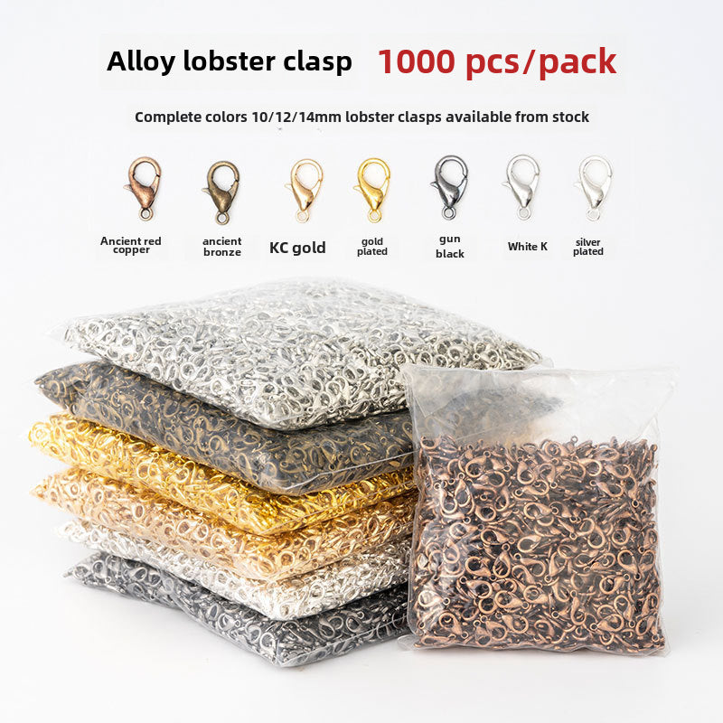 1000 Pieces of Handmade DIY Jewelry Accessories Zinc Alloy Lobster Clasp Necklace Bracelet Electroplated Metal Buckle Material Kit