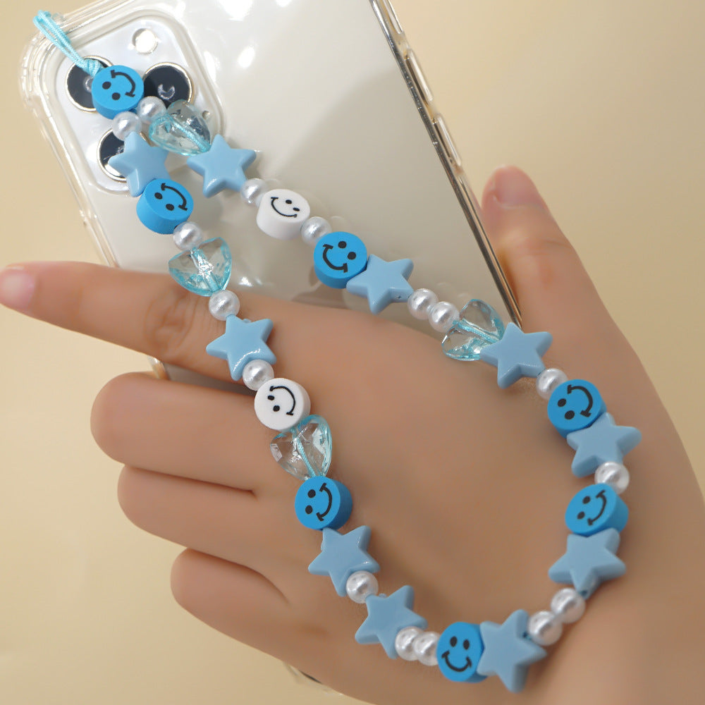Factory direct supply handmade beaded mobile phone lanyard bluetooth speaker lanyard flashlight fan selfie stick U disk sling