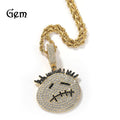Gu Meng New Product Small Prickly Head Cartoon Hip Hop Men's Necklace Pendant European and American Street Fashion Brand Zircon Pendant