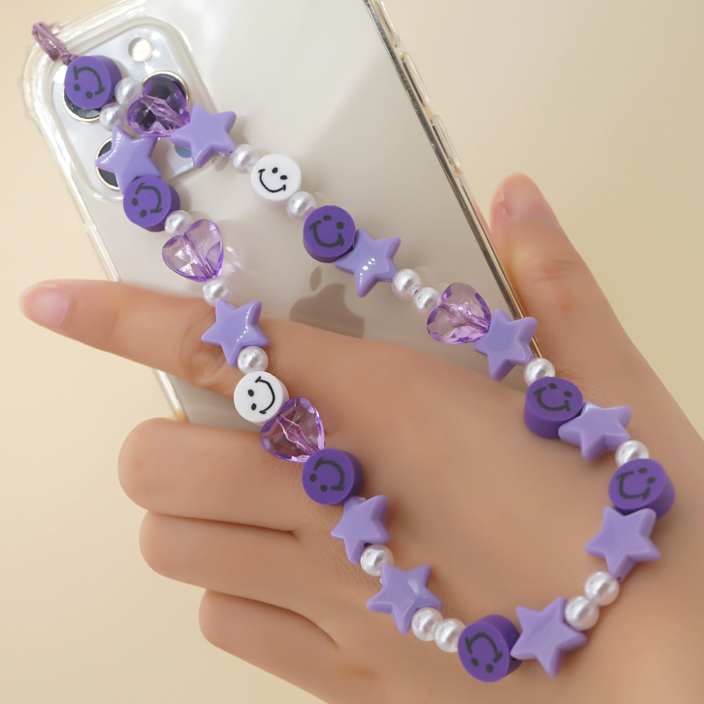 Factory direct supply handmade beaded mobile phone lanyard bluetooth speaker lanyard flashlight fan selfie stick U disk sling