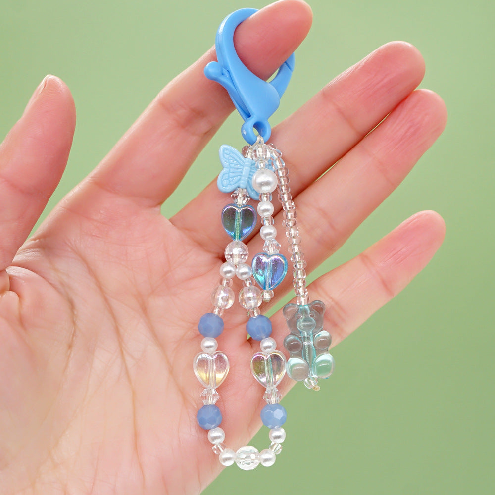 Factory direct supply handmade beaded mobile phone lanyard bluetooth speaker lanyard flashlight fan selfie stick U disk sling