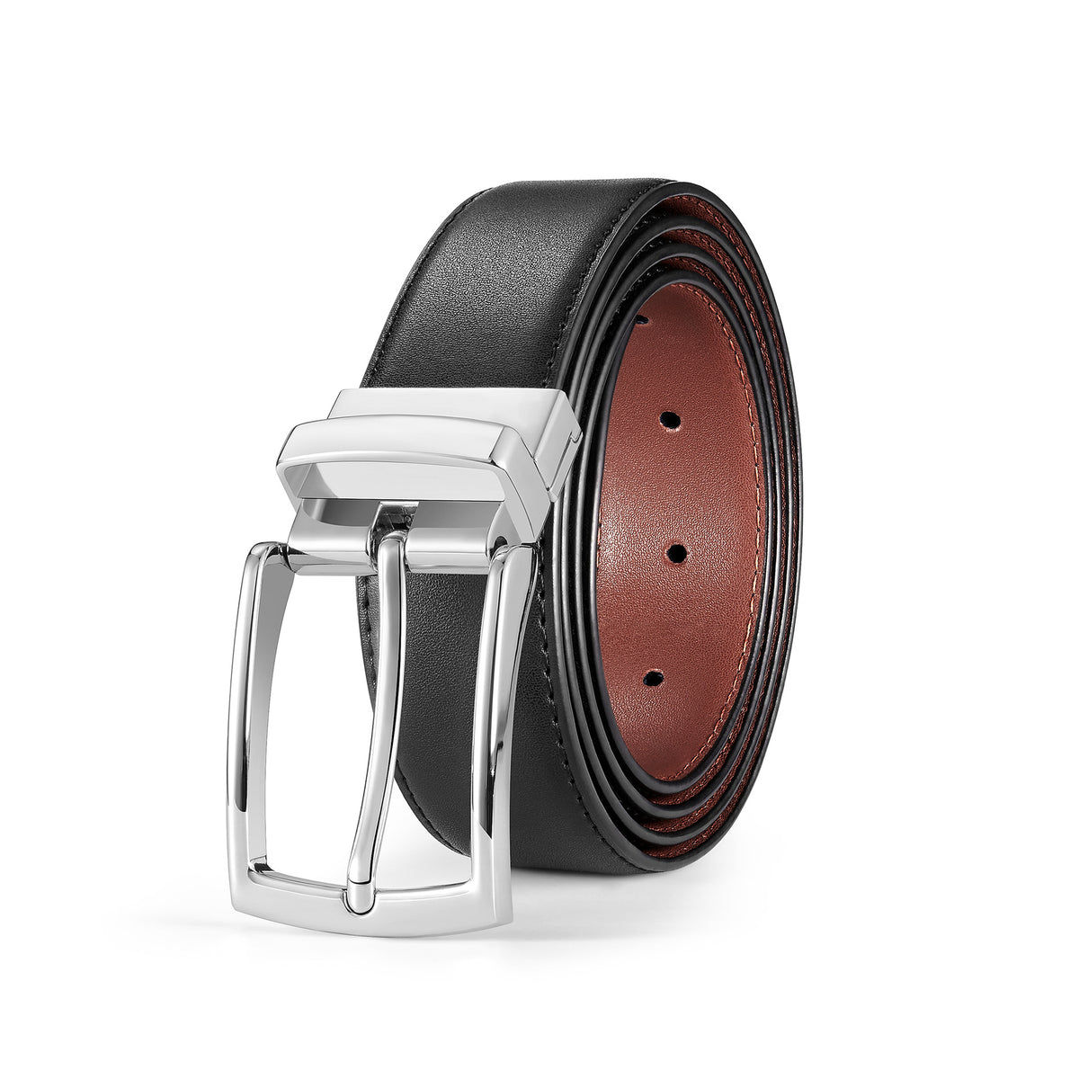 Genuine Leather Distressed Hardware Crescent Belt for Women, Trendy Retro Punk Original Design Brand Cowhide Belt