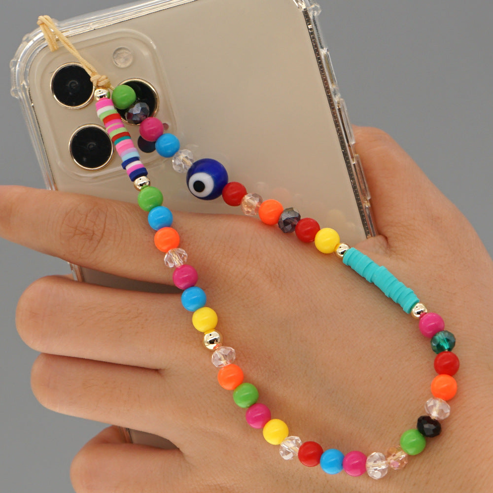 Factory direct supply handmade beaded mobile phone lanyard bluetooth speaker lanyard flashlight fan selfie stick U disk sling