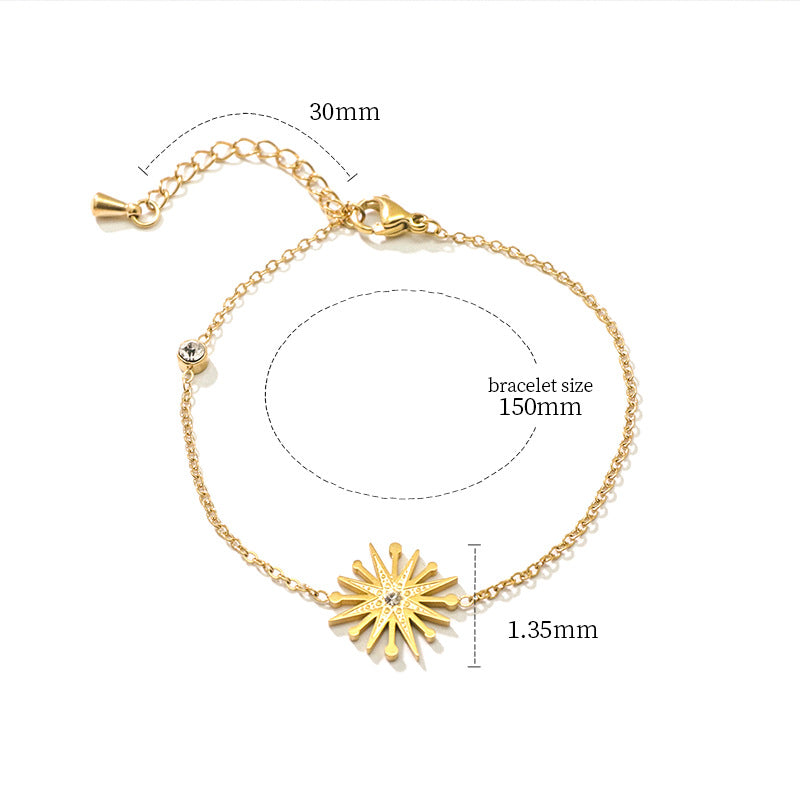 Justop European and American Twist Chain Vintage Cross-Border Jewelry Stainless Steel Bracelet Electroplated 18K Gold Adjustable Bracelet