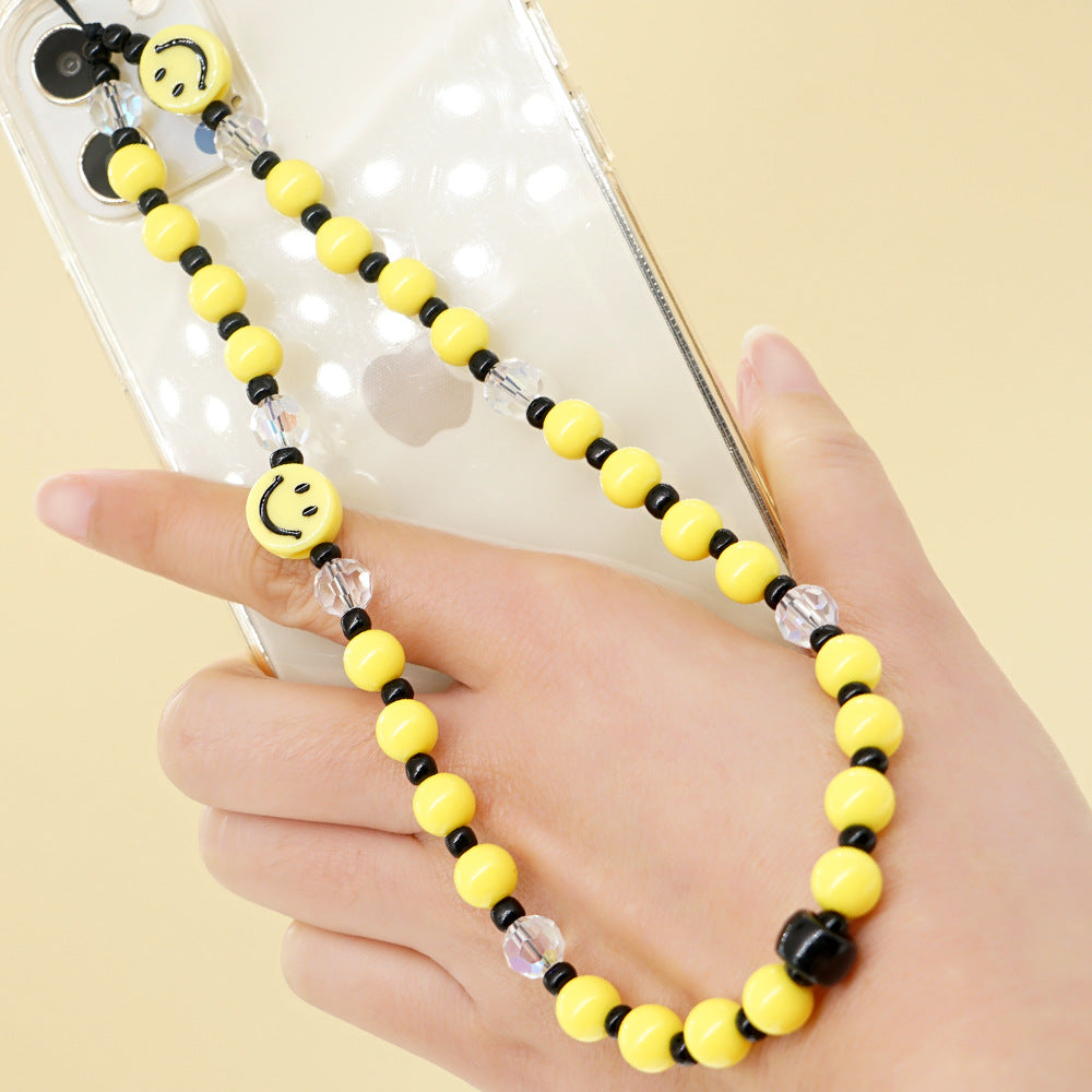 Factory direct supply handmade beaded mobile phone lanyard bluetooth speaker lanyard flashlight fan selfie stick U disk sling
