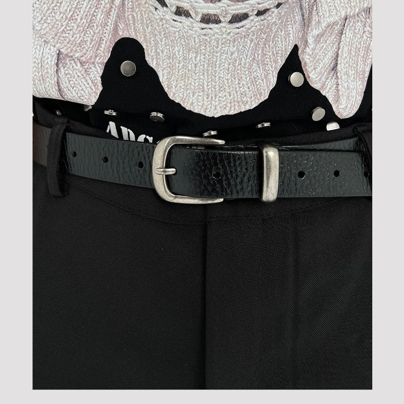Customized Cowhide Leather Belt Cross-Border European and American Girdle Design with Pictures and Samples, Engraved Buckle Logo Decorative Leather Belt
