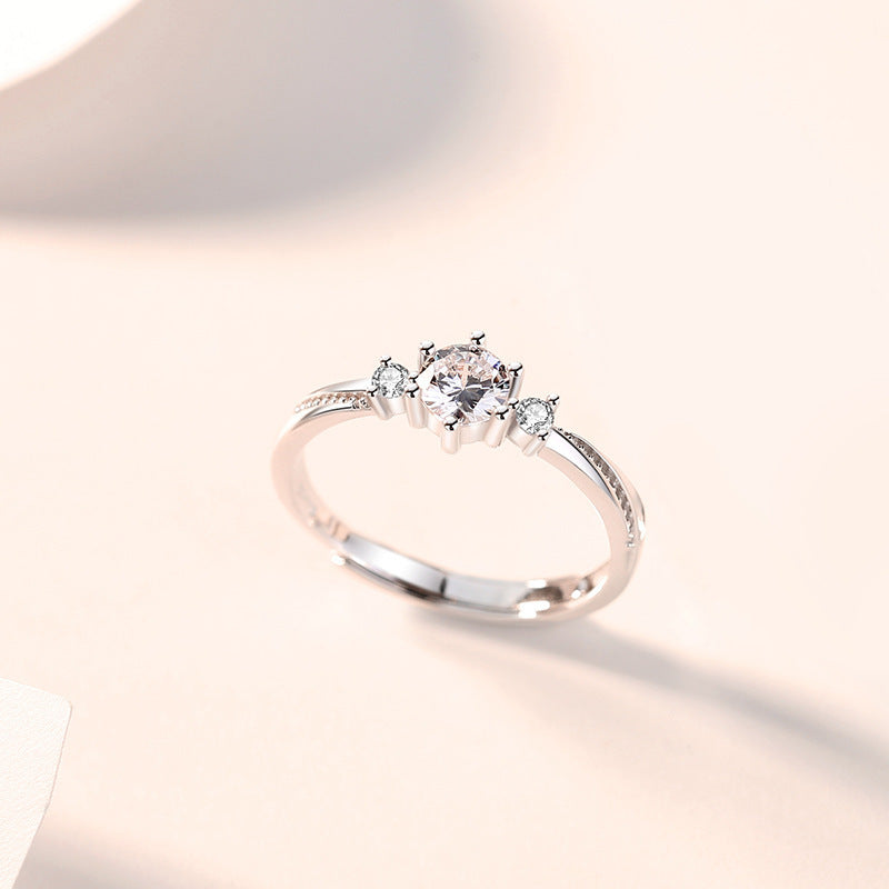 S925 Sterling Silver Love at First Sight Couple Ring Pair Japanese and Korean Simple Fashion Men and Women Drop Shipping