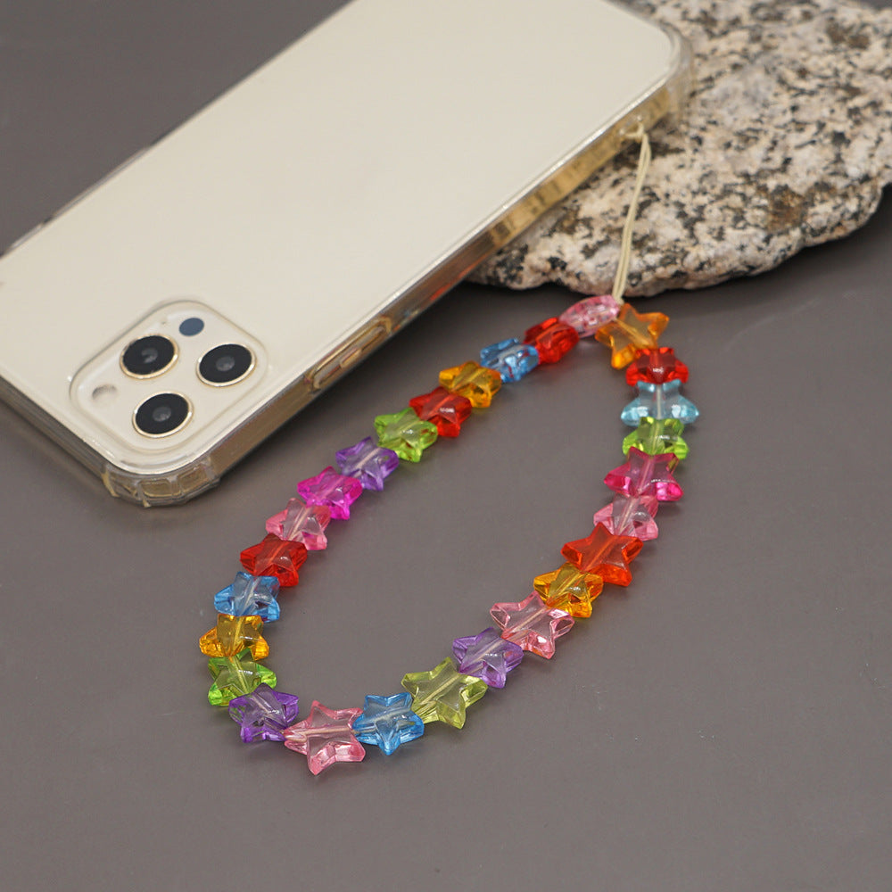 Factory direct supply handmade beaded mobile phone lanyard bluetooth speaker lanyard flashlight fan selfie stick U disk sling