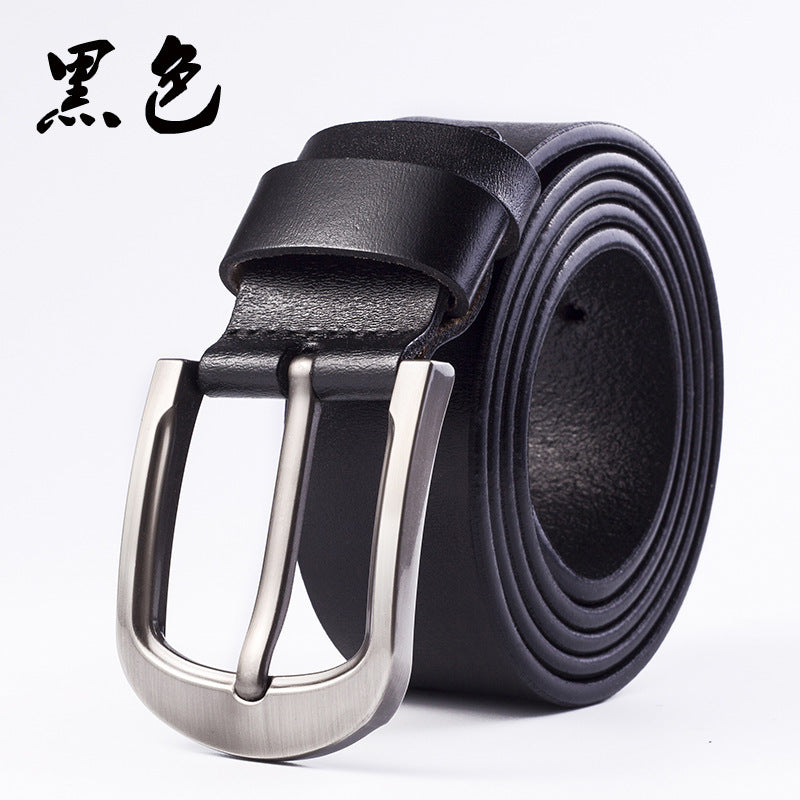 Cross-border supply men's belt pin buckle leather men's belt cowhide young and middle-aged vintage belt factory outlet