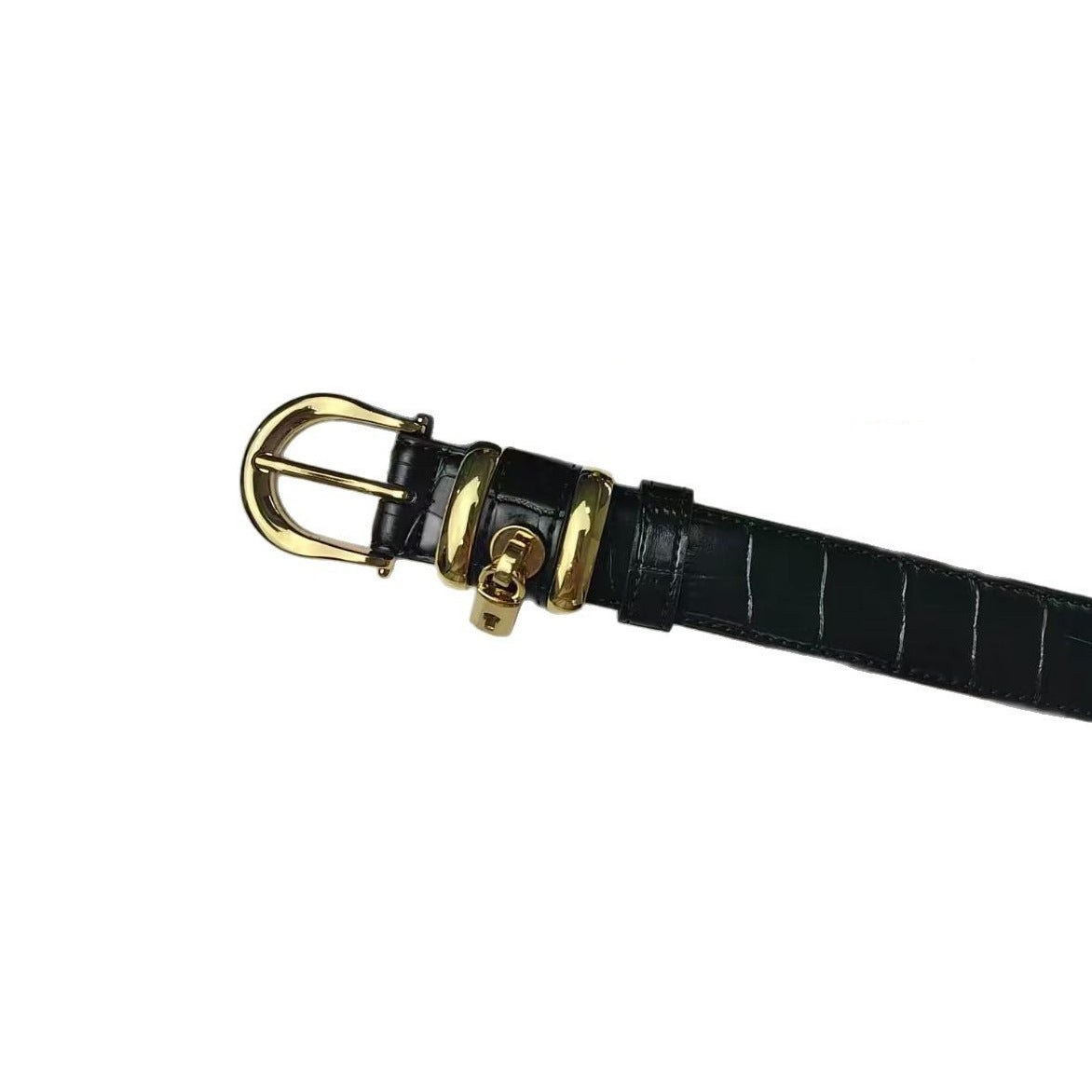 Genuine Leather Distressed Hardware Crescent Belt for Women, Trendy Retro Punk Original Design Brand Cowhide Belt