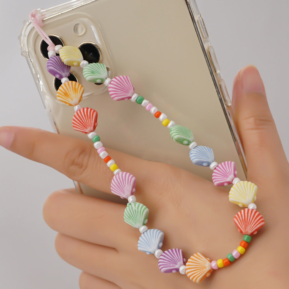 Factory direct supply handmade beaded mobile phone lanyard bluetooth speaker lanyard flashlight fan selfie stick U disk sling