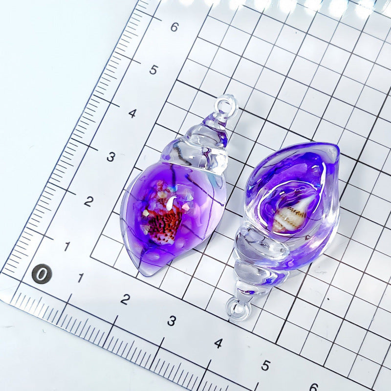 Colorful Luminous Conch DIY Cream Glue Mobile Phone Chain Bag Earrings Pendant Acrylic Jewelry Accessories
