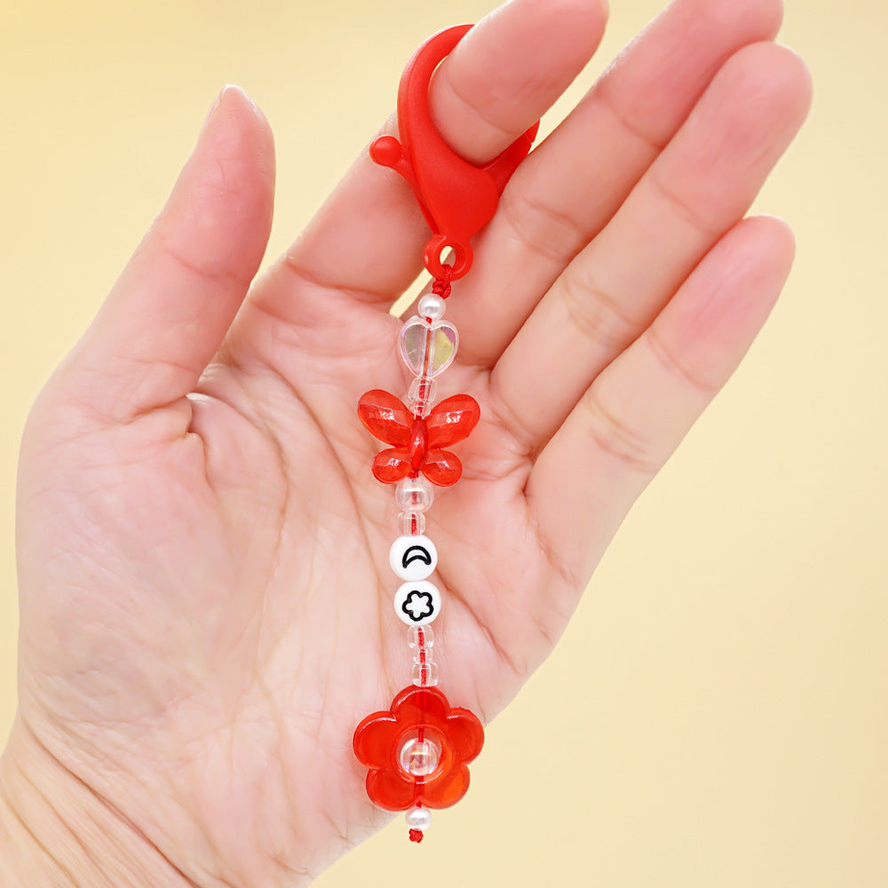 Factory direct supply handmade beaded mobile phone lanyard bluetooth speaker lanyard flashlight fan selfie stick U disk sling