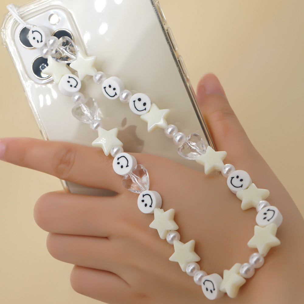 Factory direct supply handmade beaded mobile phone lanyard bluetooth speaker lanyard flashlight fan selfie stick U disk sling