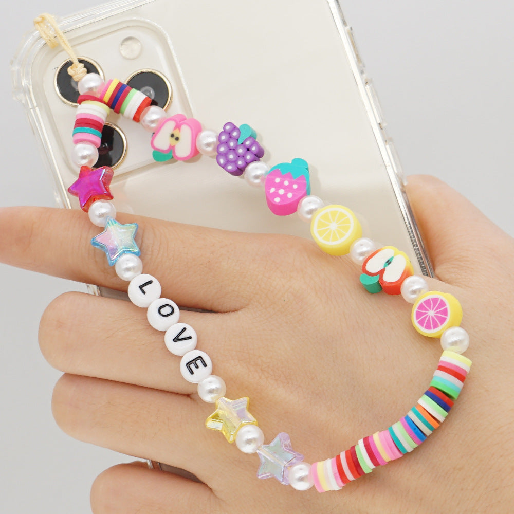 Factory direct supply handmade beaded mobile phone lanyard bluetooth speaker lanyard flashlight fan selfie stick U disk sling