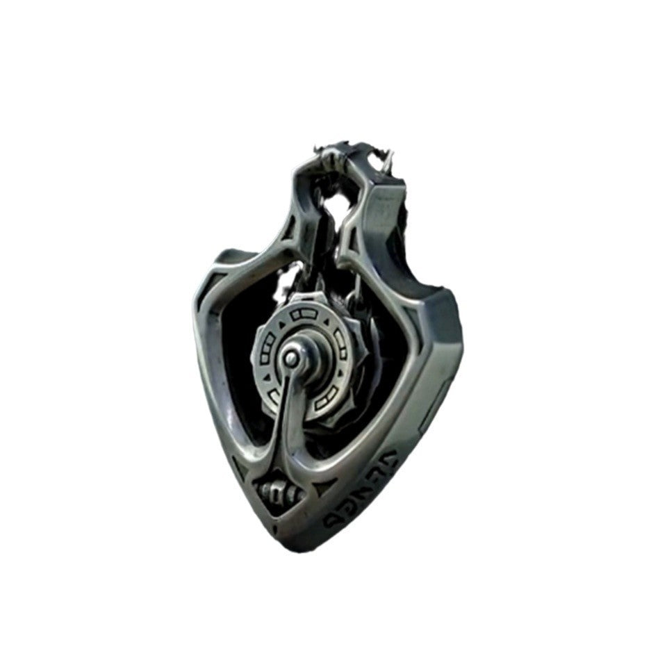 New Fashion Different Made Shuttle Mechanical Movable Pendant Necklace Men's Aggressive High-end Pendant Neck Chain Fashion