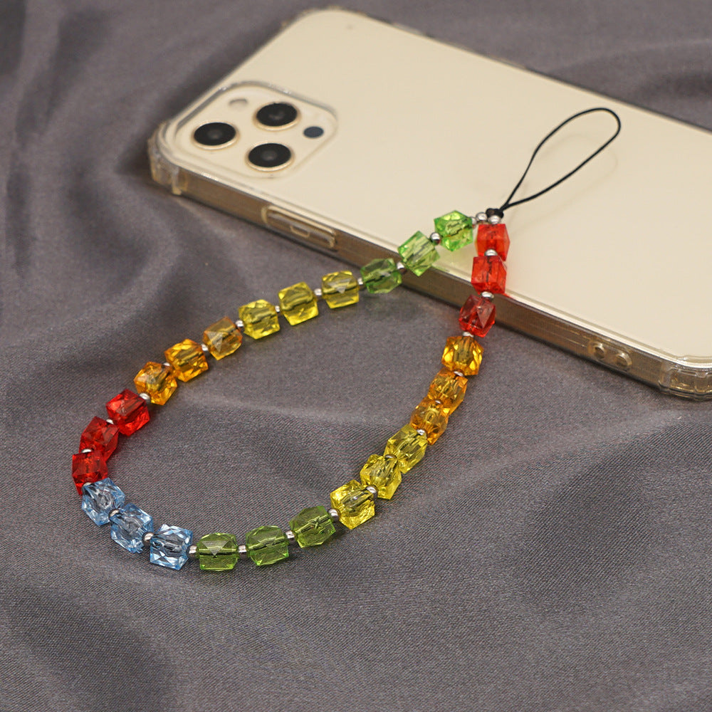 Factory direct supply handmade beaded mobile phone lanyard bluetooth speaker lanyard flashlight fan selfie stick U disk sling