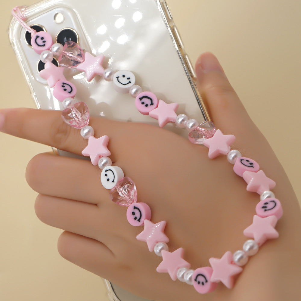 Factory direct supply handmade beaded mobile phone lanyard bluetooth speaker lanyard flashlight fan selfie stick U disk sling