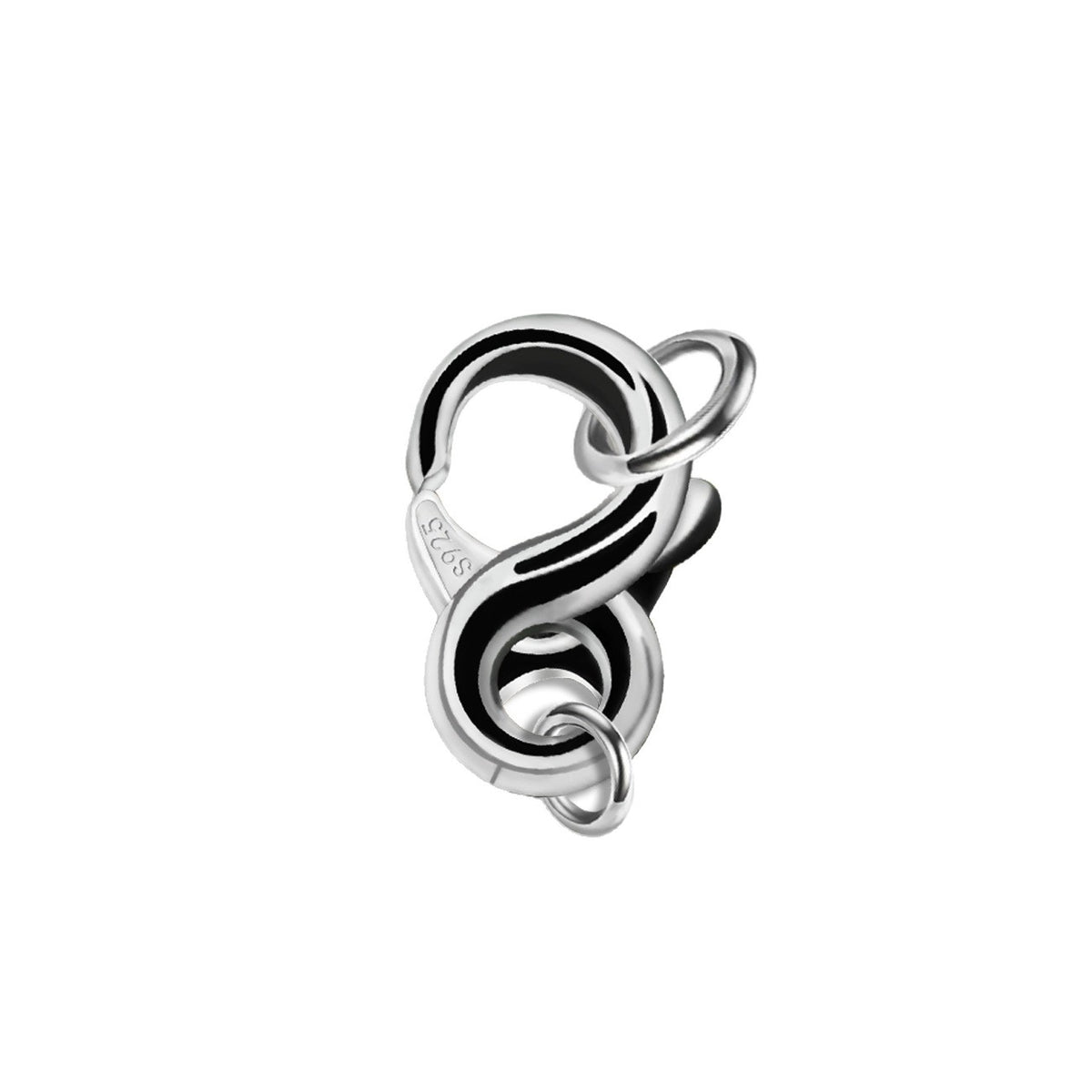 Thousand-Color Leaf 925 Sterling Silver 8-Shaped Buckle Accessories Buckle with Bracelet Necklace Niche Design Simple Style Lobster Clasp Accessories
